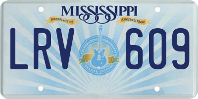 MS license plate LRV609