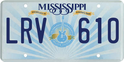 MS license plate LRV610