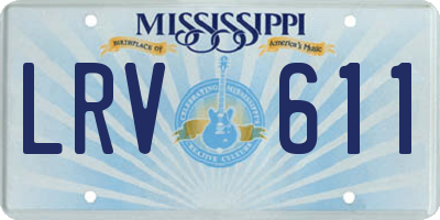 MS license plate LRV611