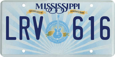 MS license plate LRV616