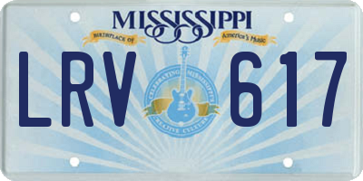 MS license plate LRV617