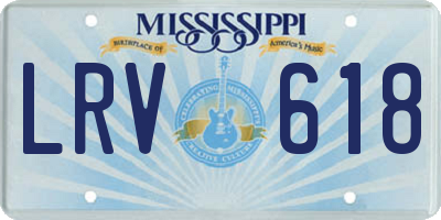 MS license plate LRV618