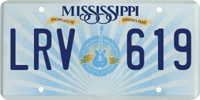 MS license plate LRV619