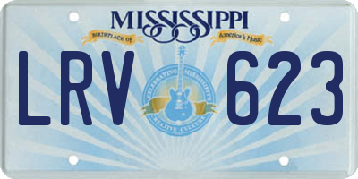 MS license plate LRV623