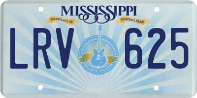 MS license plate LRV625