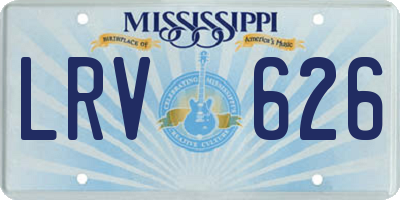 MS license plate LRV626