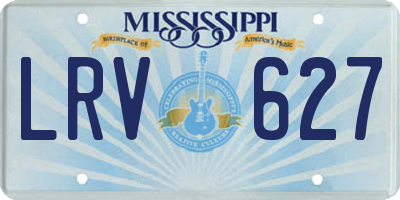 MS license plate LRV627