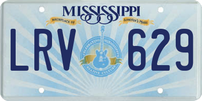 MS license plate LRV629