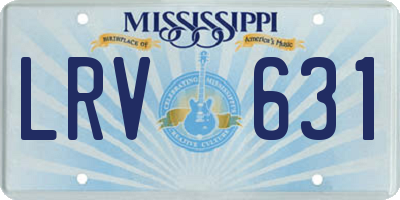 MS license plate LRV631