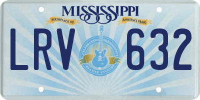 MS license plate LRV632