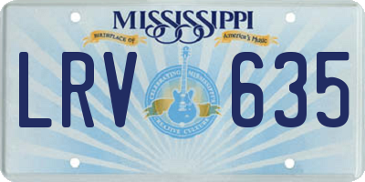 MS license plate LRV635