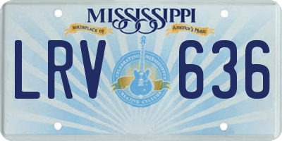 MS license plate LRV636