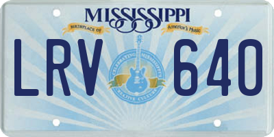 MS license plate LRV640