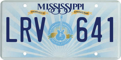 MS license plate LRV641