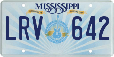 MS license plate LRV642