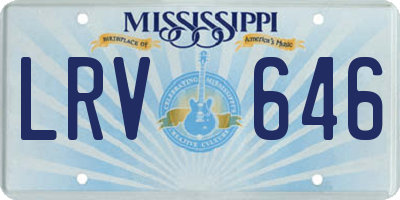 MS license plate LRV646