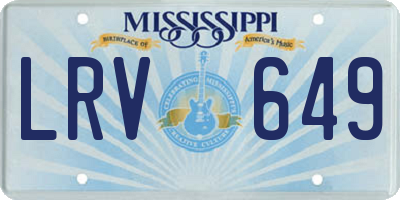 MS license plate LRV649