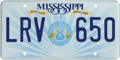 MS license plate LRV650