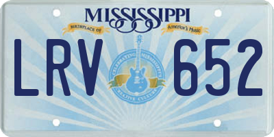 MS license plate LRV652