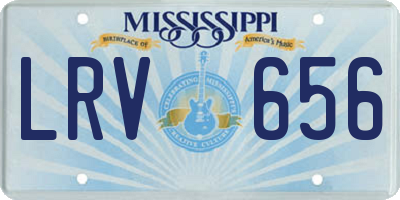 MS license plate LRV656