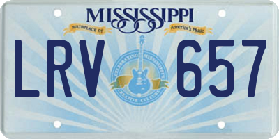MS license plate LRV657