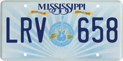 MS license plate LRV658