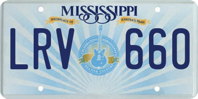 MS license plate LRV660