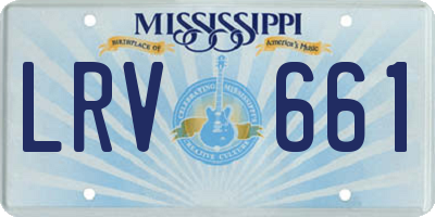 MS license plate LRV661