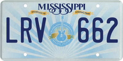 MS license plate LRV662