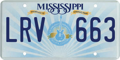 MS license plate LRV663