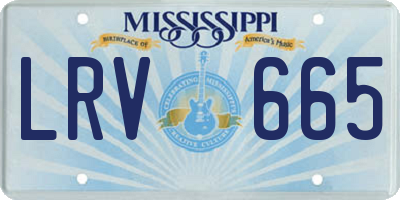 MS license plate LRV665