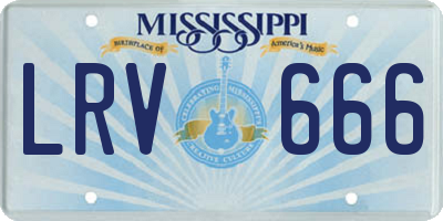 MS license plate LRV666