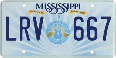 MS license plate LRV667