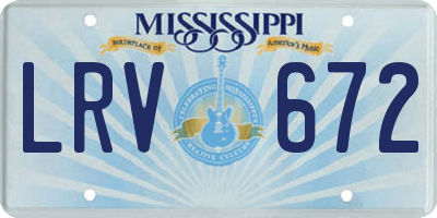 MS license plate LRV672