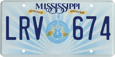 MS license plate LRV674