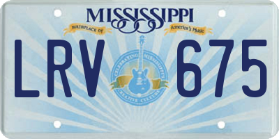 MS license plate LRV675