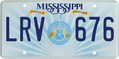 MS license plate LRV676