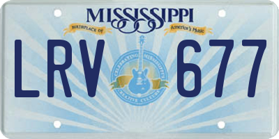 MS license plate LRV677