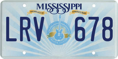 MS license plate LRV678