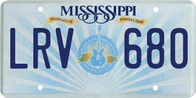 MS license plate LRV680