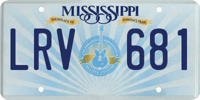 MS license plate LRV681