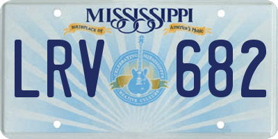 MS license plate LRV682