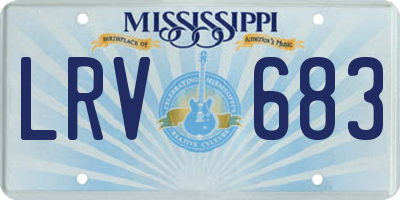 MS license plate LRV683