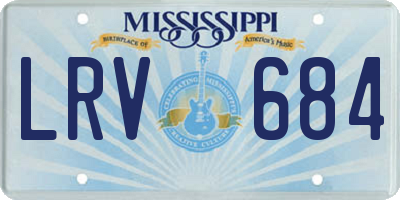 MS license plate LRV684