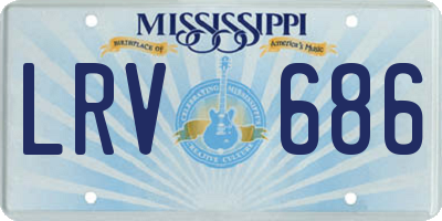 MS license plate LRV686