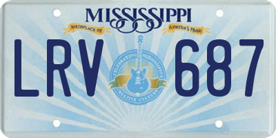 MS license plate LRV687