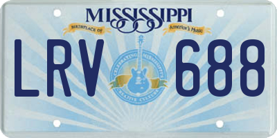 MS license plate LRV688