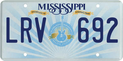 MS license plate LRV692