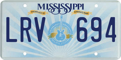 MS license plate LRV694