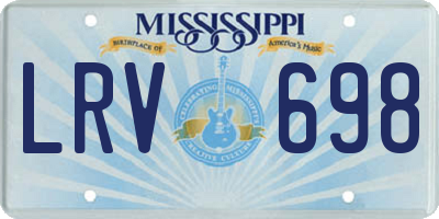 MS license plate LRV698